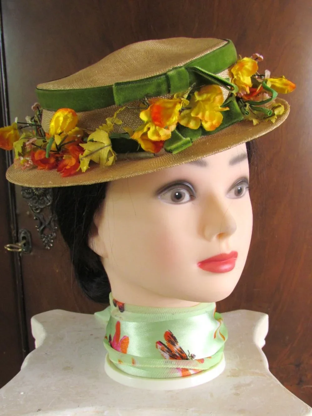 VINTAGE HAT, MY FAIR LADY, MARY POPPINS EDWARDIAN STYLE FLORAL GIBSON GIRL HAT - Picture 4 of 6